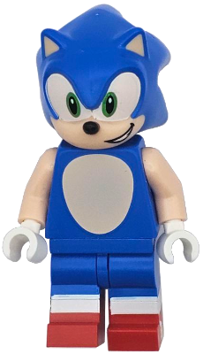 Sonic the Hedgehog - Light Nougat Face and Arms, Open Mouth Smile to Left (son033)