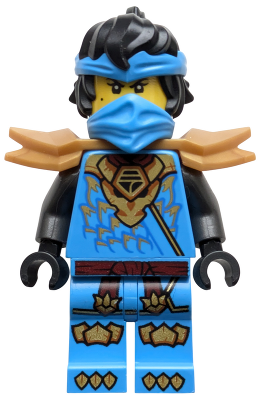 Nya - Dragons Rising, Tunic with Dragon Head, Hair, Wide Pearl Gold Shoulder Armor (njo1036)