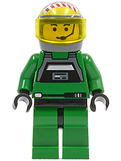 Rebel Pilot A-wing - Yellow Head, Trans-Yellow Visor, Green Jumpsuit (sw0031)
