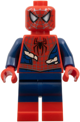Spider-Man - Dark Blue Arms and Legs, Red Boots, Silver Webbing, Light Nougat Costume Tears (sh1057)