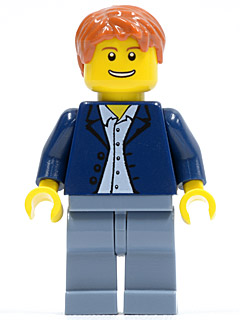 Dark Blue Jacket, Light Blue Shirt, Sand Blue Legs, Dark Orange Short Tousled Hair (cty0506)