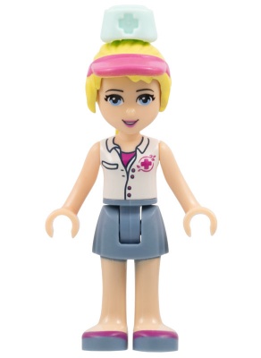 Friends Stephanie - Sand Blue Skirt, White Top with Red Cross Logo, Light Aqua Nurse Hat (frnd0076)