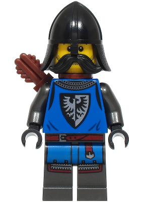 Black Falcon Archer - Male, Pearl Dark Gray Detailed Legs, Black Helmet with Neck Protector, Moustache, Quiver (bdp216)