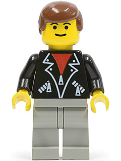 Leather Jacket with Zippers - Light Gray Legs, Brown Male Hair, Eyebrows (shell011)