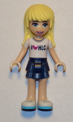 Friends Stephanie - Dark Blue Layered Skirt, White T-Shirt with 'I Heart HLC' Pattern (frnd0250)
