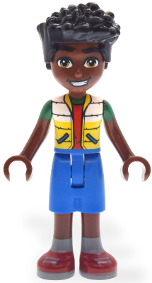 Friends Zac - White and Yellow Jacket, Blue Shorts, Red Shoes (frnd0792)