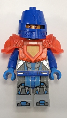 Royal Soldier / King's Guard - Blue Helmet with Eye Slit, Trans-Neon Orange Armor (nex122)
