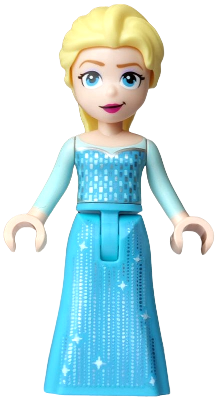 Elsa - Medium Azure Dress, Medium Blue Long Narrow Glitter Cape, Smirk Narrow (dp240)