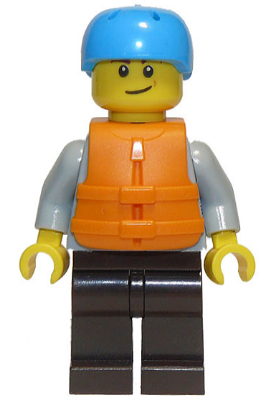 Rafter, Adult Son, Dark Azure Sports Helmet, Orange 2 Strap Life Jacket (cty0914)