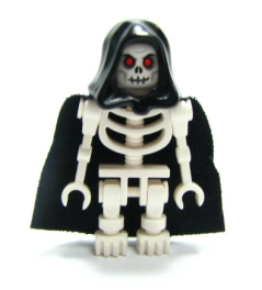 Fantasy Era - Skeleton Warrior 6, White, Black Hood and Cape (cas378)