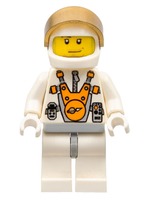Mars Mission Astronaut with Helmet, Metallic Gold Visor, Smirk and Stubble Beard (mm015)