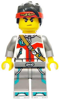 Monkie Kid - White Jacket with Zippers, Flat Silver Legs (mk160)