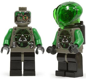 Insectoids Zotaxian Alien - Male, Gray and Green with Green Circuits and Silver Panels (sp024)