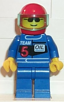 Racing Team 5, Red Helmet, Trans-Light Blue Visor (rac003)