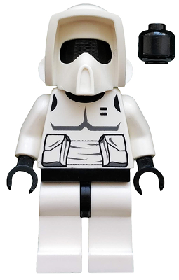Imperial Scout Trooper - Plain Black Head, Dark Bluish Gray Torso Print (sw0005a)