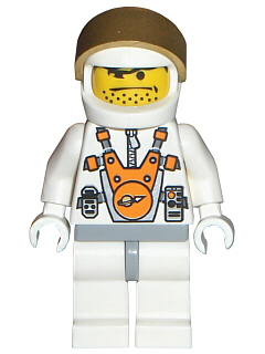 Mars Mission Astronaut with Helmet and Orange Sunglasses on Forehead, Stubble (mm007)