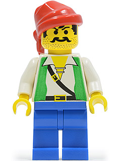 Pirate Green Vest, Blue Legs, Red Bandana (pi052)