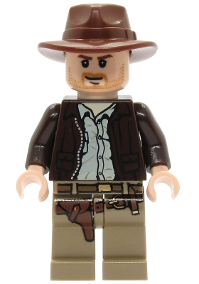 Indiana Jones - Dark Brown Jacket, Reddish Brown Fedora, Closed Mouth Lopsided Grin (iaj001)