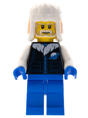 Man, Orange Ushanka Hat, Black Ice Planet Coat, Blue Legs (hol269)