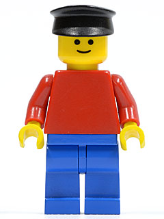 Plain Red Torso with Red Arms, Blue Legs, Black Hat (pln017)