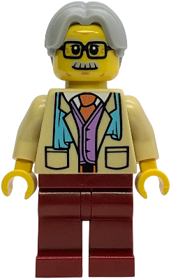 Tourist - Tan Suit Jacket, Dark Red Legs, Light Bluish Gray Hair (idea242)