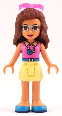 Friends Olivia (Nougat) - Bright Light Yellow Skirt, Dark Pink Top, Sunglasses (frnd0263)