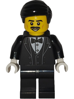 Art Factory Waiter - Male, Black Tuxedo, Black Legs, Black Short Hair with Left Part (bdp273)