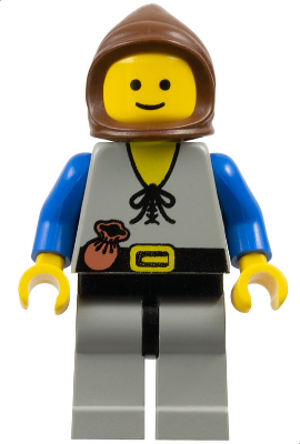 Peasant - Light Gray Legs, Brown Hood (cas092)