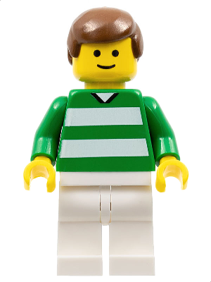 Soccer Player - Green and White Team with Number 10 on Back (soc092)