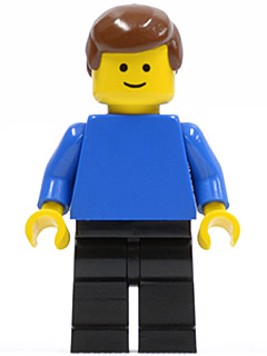Plain Blue Torso with Blue Arms, Black Legs, Brown Male Hair (mmf005)