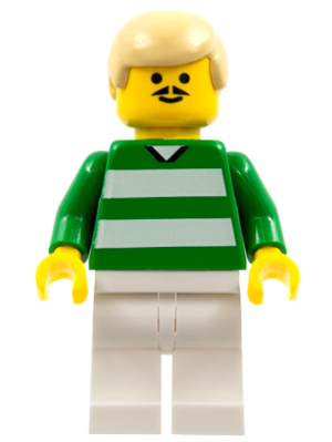 Soccer Player - Green and White Team with Number 9 on Back (soc028)