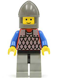 Scale Mail - Red with Blue Arms, Light Gray Legs with Black Hips, Dark Gray Chin-Guard (cas158)