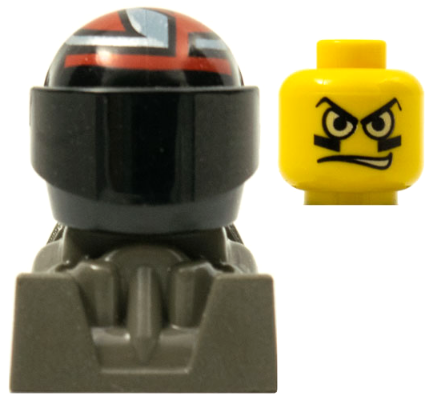 Racer, Face Paint, Black Helmet with Pattern, Dark Gray Body (rac090)