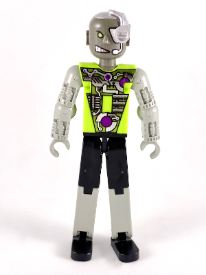 Technic Figure Cyber Person, Black Legs, Lime Torso, Mechanical Arms, Dark Gray Head, Cyborg Eyepiece (4140411) (tech035)