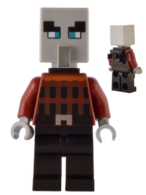 Illager (Pillager) - Wide Eyes, Black Neck Bracket and Tile with Clip
