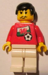 Soccer Player - Welsh Player 3, Welsh Flag Torso Sticker on Front, Black Number Sticker on Back (specify number in listing) (soc030s04)