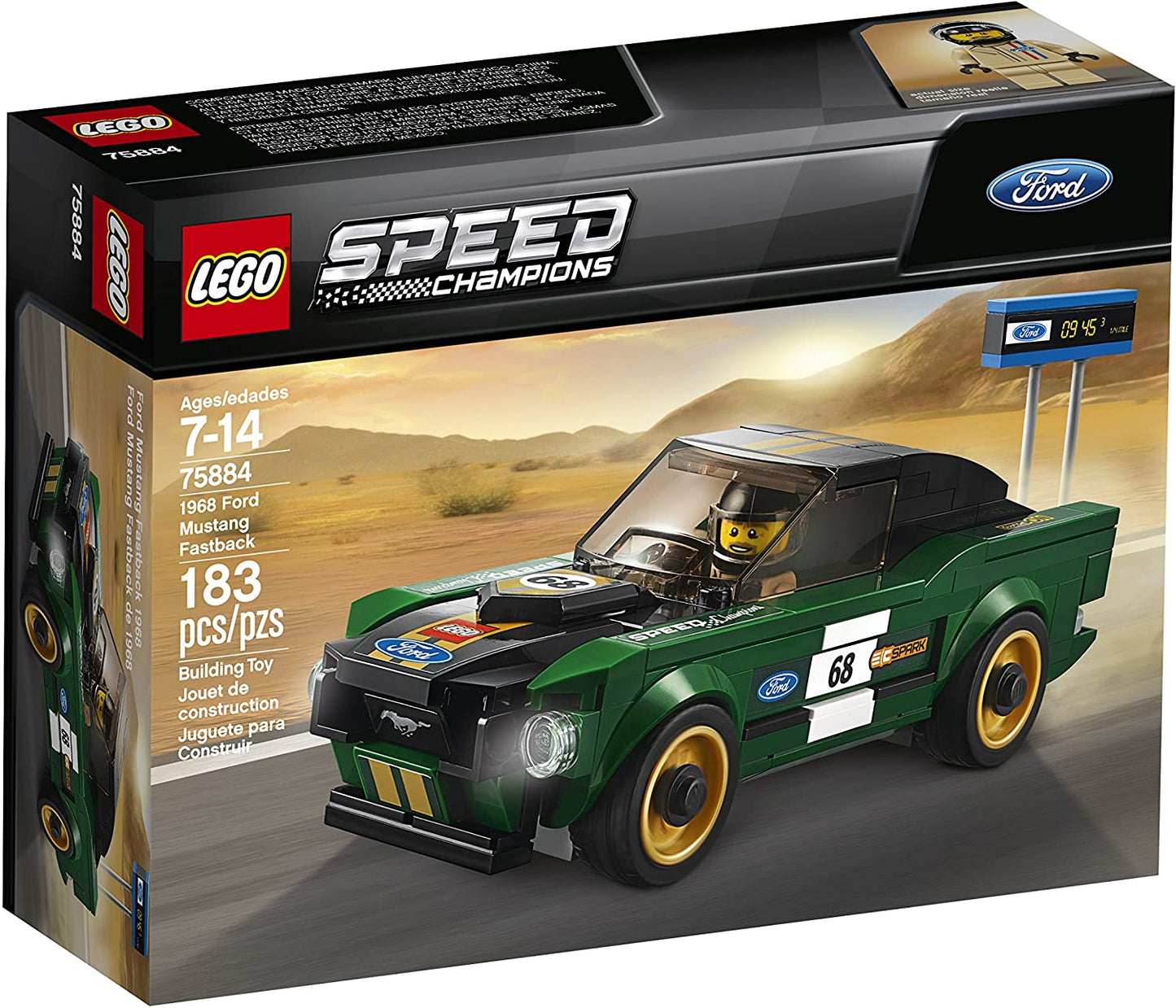 75884 1968 Ford Mustang Fastback (Retired) LEGO Speed Champions
