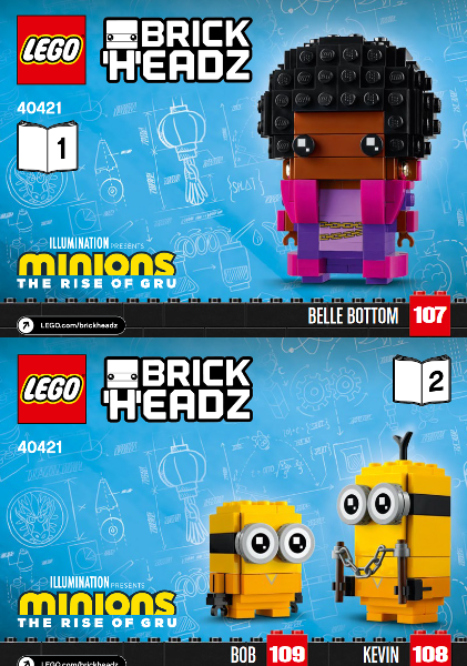 40421 Belle Bottom, Kevin & Bob (Used) LEGO BrickHeadz
