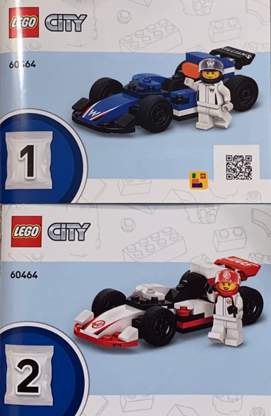 60464 F1 Williams Racing & Haas F1 Race Cars (Used) LEGO City