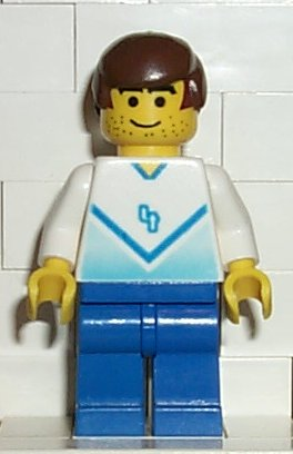 Soccer Player White & Blue Team with shirt #4 (soc082)