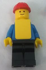 Plain Blue Torso with Blue Arms, Black Legs, Red Construction Helmet, Yellow Vest (con015)