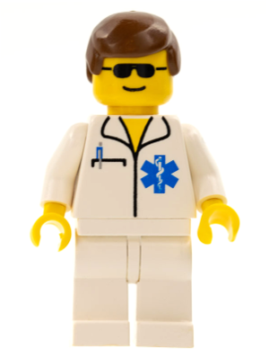 Doctor - EMT Star of Life, White Legs, Brown Male Hair, Sunglasses (doc014)