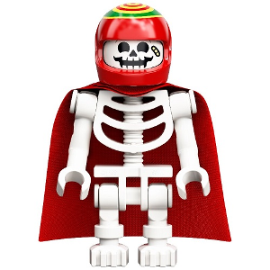 Skeleton - Red Cape and Helmet, Bent Arms (hs063)