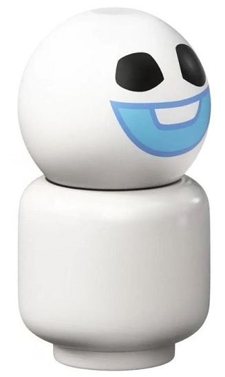 Snowgie - Bright Light Blue Smile, Minifigure Head Body (dp142)