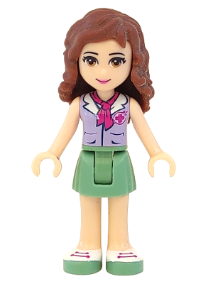 Friends Olivia (Light Nougat) - Sand Green Skirt, Lavender Top with Red Cross Logo and Scarf (frnd0074)