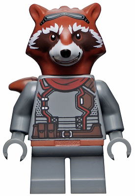 Rocket Raccoon - Dark Bluish Gray Outfit, Reddish Brown Head (sh0742)