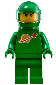 Classic Space - Green with Air Tanks and Motorcycle (Standard) Helmet with Visor (Pete) (idea007)