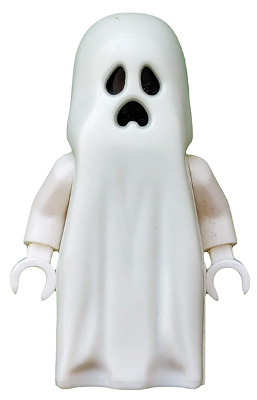 Ghost with Pointed Top Shroud with 1 x 2 Plate and 1 x 2 Brick as Legs (gen046)