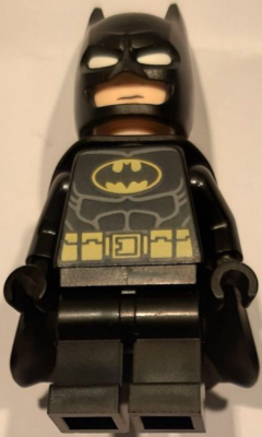 Batman - Black Suit, Yellow Belt, Cowl with White Eyes, Flexible Rubber Cape (sh0988)