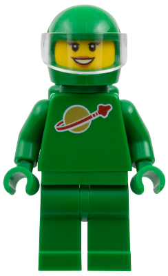 Classic Space - Green with Air Tanks and Motorcycle (Standard) Helmet with Visor (Yve) (idea008)